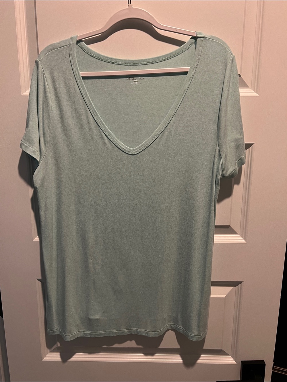 Merona Light Mint V-Neck Short Sleeve Tee XXL Rayon/Spandex